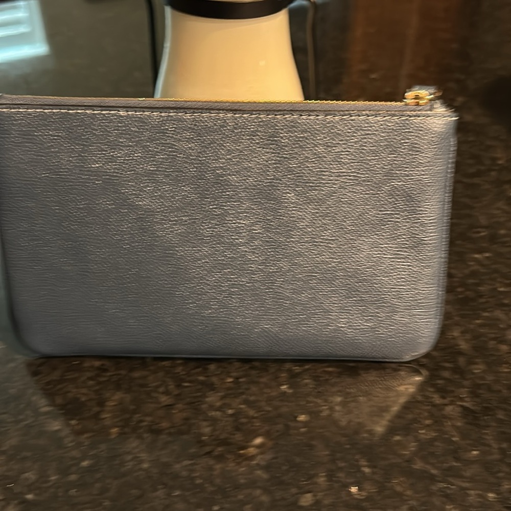 Coach Light Blue Leather Wristlet - Picture 2 of 4